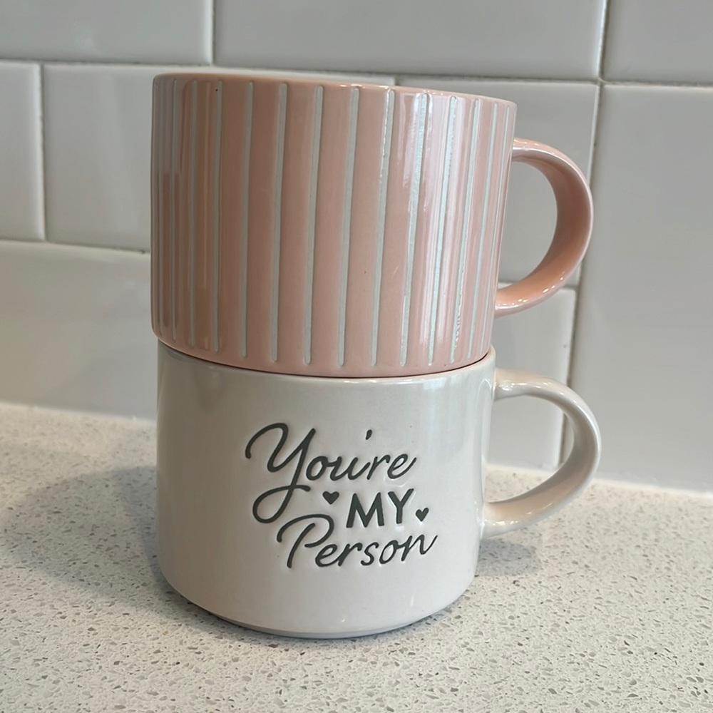 Stackable Coffee Cups/Espresso Cups/Tea Cups/Coffee Bar/Couple Cups/Mrs& Mrs Cup